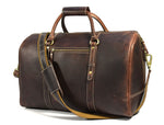 Full Grain Leather Weekender Bag – Walnut Brown - Cabrini - Elegance Perfected