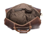 Full Grain Leather Weekender Bag – Walnut Brown - Cabrini - Elegance Perfected