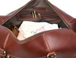 Full Grain Leather Weekender Combo – Pecan Brown - Cabrini - Elegance Perfected