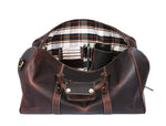 Full Grain Leather Weekender Combo – Walnut Brown - Cabrini - Elegance Perfected