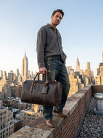 Full Grain Leather Weekender Combo – Walnut Brown - Cabrini - Elegance Perfected