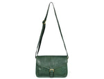 Handcrafted Green Leather Crossbody Bag for Women – Vintage Satchel with Multiple Compartments - Cabrini - Elegance Perfected