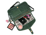 Handcrafted Green Leather Crossbody Bag for Women – Vintage Satchel with Multiple Compartments - Cabrini - Elegance Perfected