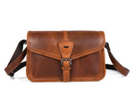 Handcrafted Green Leather Crossbody Bag for Women – Vintage Satchel with Multiple Compartments - Cabrini - Elegance Perfected