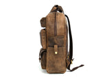 Hunter Brown Vintage Leather Backpack - Cabrini - Elegance Perfected