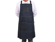 Serena Suede Apron – Navy Blue