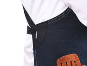Serena Suede Apron – Navy Blue