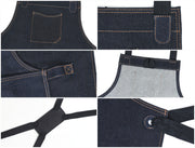 Serena Suede Apron – Navy Blue