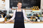Serena Suede Apron – Navy Blue
