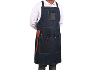 Serena Suede Apron – Navy Blue