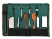Malaga Canvas Knife Roll – Pine Green | Tool Roll-Up for Chefs