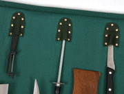 Malaga Canvas Knife Roll – Pine Green | Tool Roll-Up for Chefs