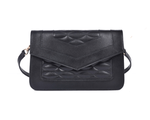 Luxe Noir Quilted Leather Shoulder Clutch - Cabrini - Elegance Perfected
