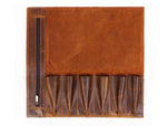 Malaga Leather Mini Knife Roll - Caramel - Cabrini - Elegance Perfected