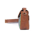 Mexico Saddle Crossbody – Tan Jacquard & Leather Blend - Cabrini - Elegance Perfected