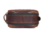 Quilted Leather Toiletry Bag – Brown - Cabrini - Elegance Perfected