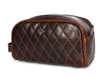 Quilted Leather Toiletry Bag – Brown - Cabrini - Elegance Perfected