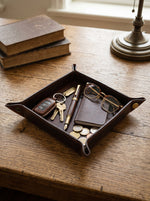 Ramage Leather Valet Tray - Walnut Brown - Cabrini - Elegance Perfected