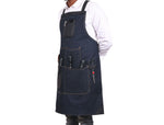 Serena Suede Apron – Navy Blue - Cabrini - Elegance Perfected