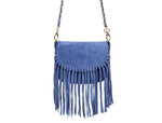 Suede Fringe Chain Strap Crossbody Bag - Cabrini - Elegance Perfected
