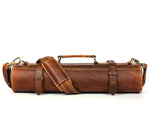 Tan Leather Knife Roll – Handcrafted in Top Grain Leather - Cabrini - Elegance Perfected