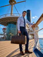 Taranto Leather Weekender Bag Cedar Luxury Travel - Cabrini - Elegance Perfected