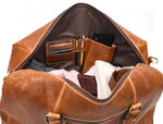 Taranto Leather Weekender Bag - Gingerbread - Cabrini - Elegance Perfected