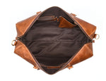 Taranto Leather Weekender Bag - Gingerbread - Cabrini - Elegance Perfected