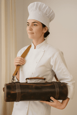 Top Grain Leather Knife Roll – 8 Slot Travel Case - Cabrini - Elegance Perfected