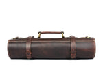 Top Grain Leather Knife Roll – Handcrafted Culinary Organizer - Cabrini - Elegance Perfected