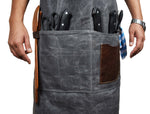 Turin Waxed Canvas Apron - Ash Grey - Cabrini - Elegance Perfected