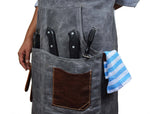 Turin Waxed Canvas Apron - Ash Grey - Cabrini - Elegance Perfected