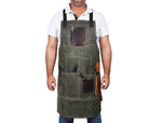 Turin Waxed Canvas Apron - Distressed Green - Cabrini - Elegance Perfected