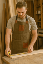 Turin Waxed Canvas Apron – Pickle Green - Cabrini - Elegance Perfected
