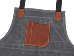 Turin Waxed Canvas Apron – Porpoise Grey - Cabrini - Elegance Perfected