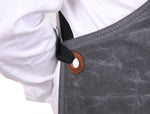 Turin Waxed Canvas Apron – Porpoise Grey - Cabrini - Elegance Perfected