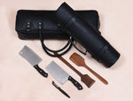 Tuscania Chef Knife Roll & Carry Bag – Raven Black (Top Grain Leather) - Cabrini - Elegance Perfected