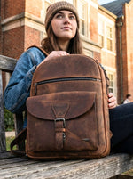 Velour Leather Backpack - Cabrini - Elegance Perfected