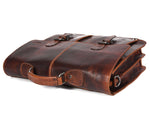 Vintage Leather Messenger Bag – Handcrafted Travel Organizer - Cabrini - Elegance Perfected
