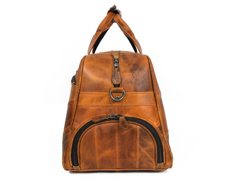 Brooks Leather Duffle Bag - Caramel (Upcycled Leather Collection)