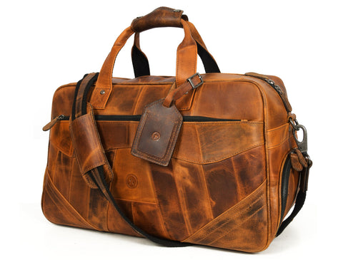 Brooks Leather Duffle Bag - Caramel (Upcycled Leather Collection)