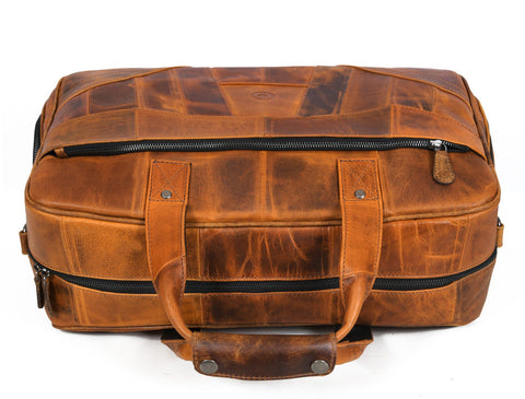 Brooks Leather Duffle Bag - Caramel (Upcycled Leather Collection)