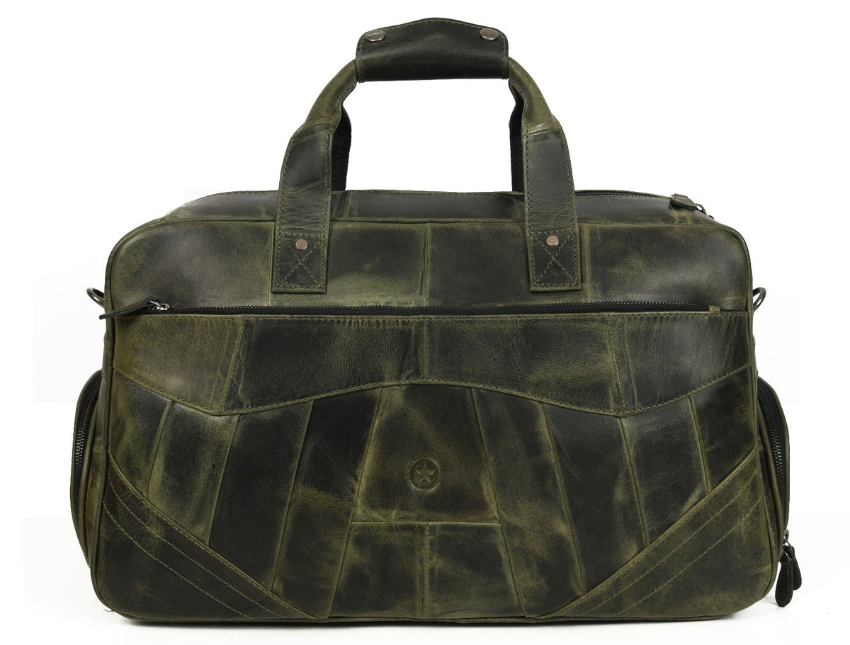 Brooks Leather Duffle Bag - Seaweed (Upcycled Leather Collection)