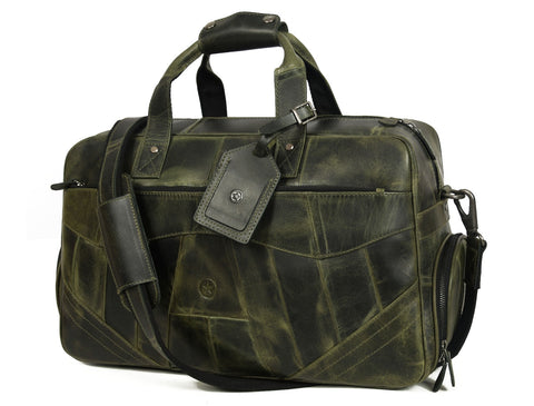 Brooks Leather Duffle Bag - Seaweed (Upcycled Leather Collection)