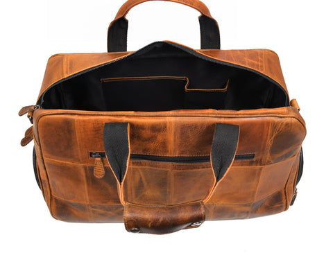 Brooks Leather Duffle Bag - Caramel (Upcycled Leather Collection)