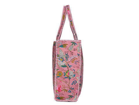 Quilted Cotton  Tote Bags - Light Pink