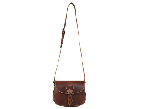 Elegant Brown Leather Crossbody Bag