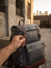 Premium Full-Grain Leather Backpack – Vintage Travel & Laptop Backpack
