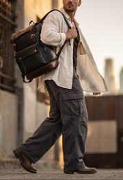 Premium Full-Grain Leather Backpack – Vintage Travel & Laptop Backpack