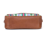 Mexico Saddle Crossbody – Tan Jacquard & Leather Blend
